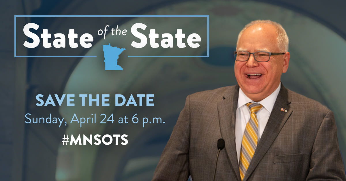 Gov. Walz to deliver 1st State of State at Minnesota's Capitol since