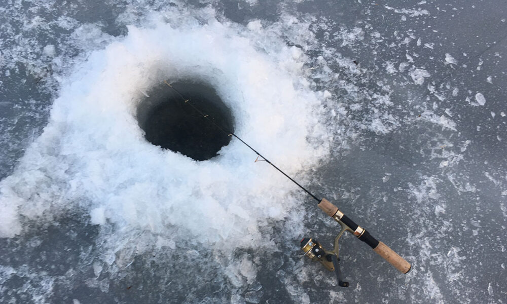 Ice fishing hole